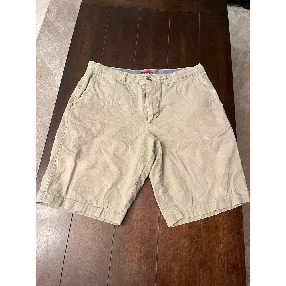 Merona Shorts Mens Size 33 Khaki Chino Light Tan 100% Cotton‎